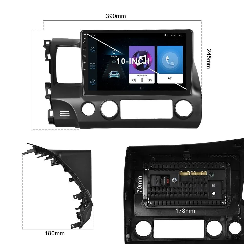 10.1 Inch Android Navigation For Honda Civic - Standard   12 Light Camera 2   32G