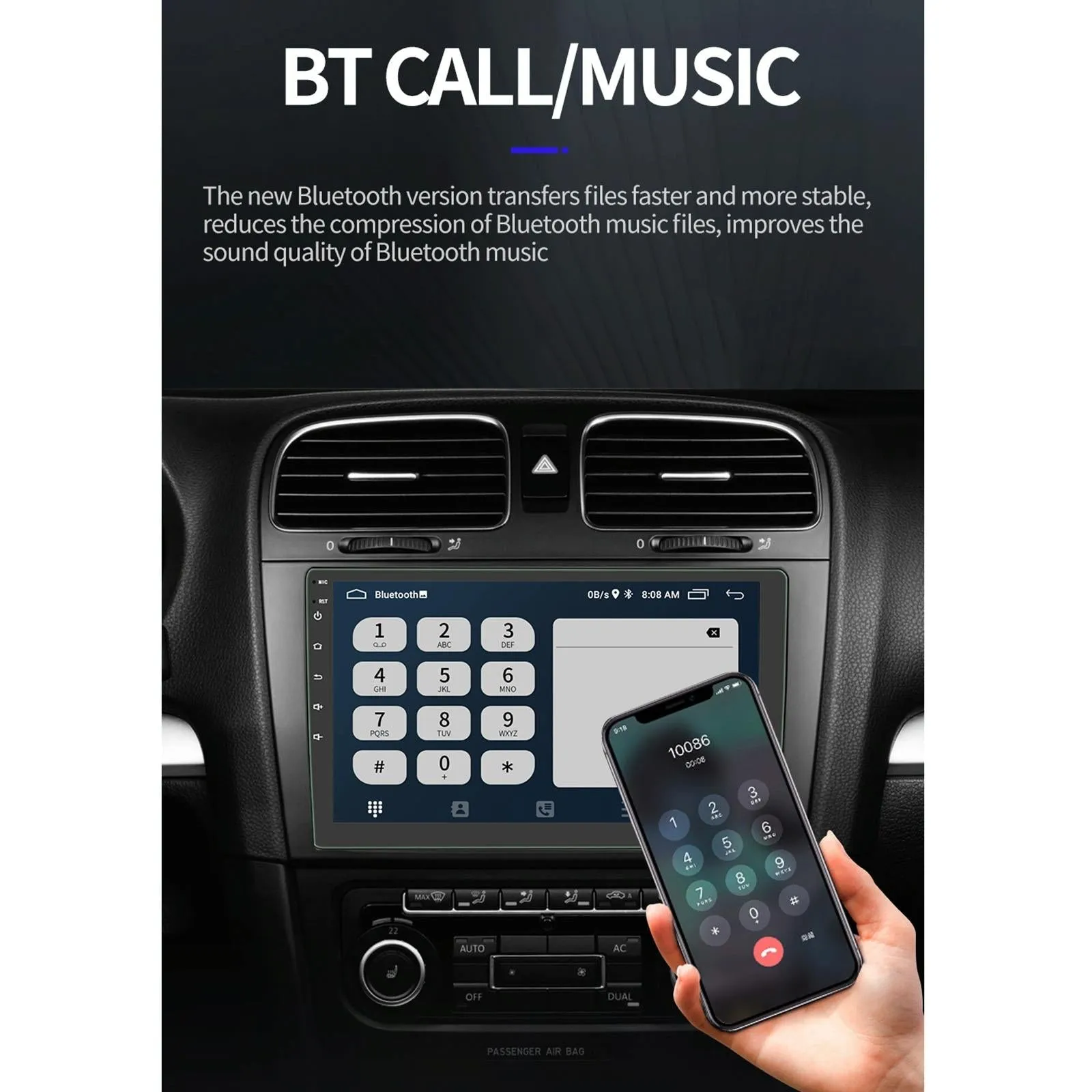 10.1 Inch Car Android Player Gps Navigation Bluetooth Touch Radio Mirror Link Fm Wifi Steering Wheel Control Standard Version   Carplay