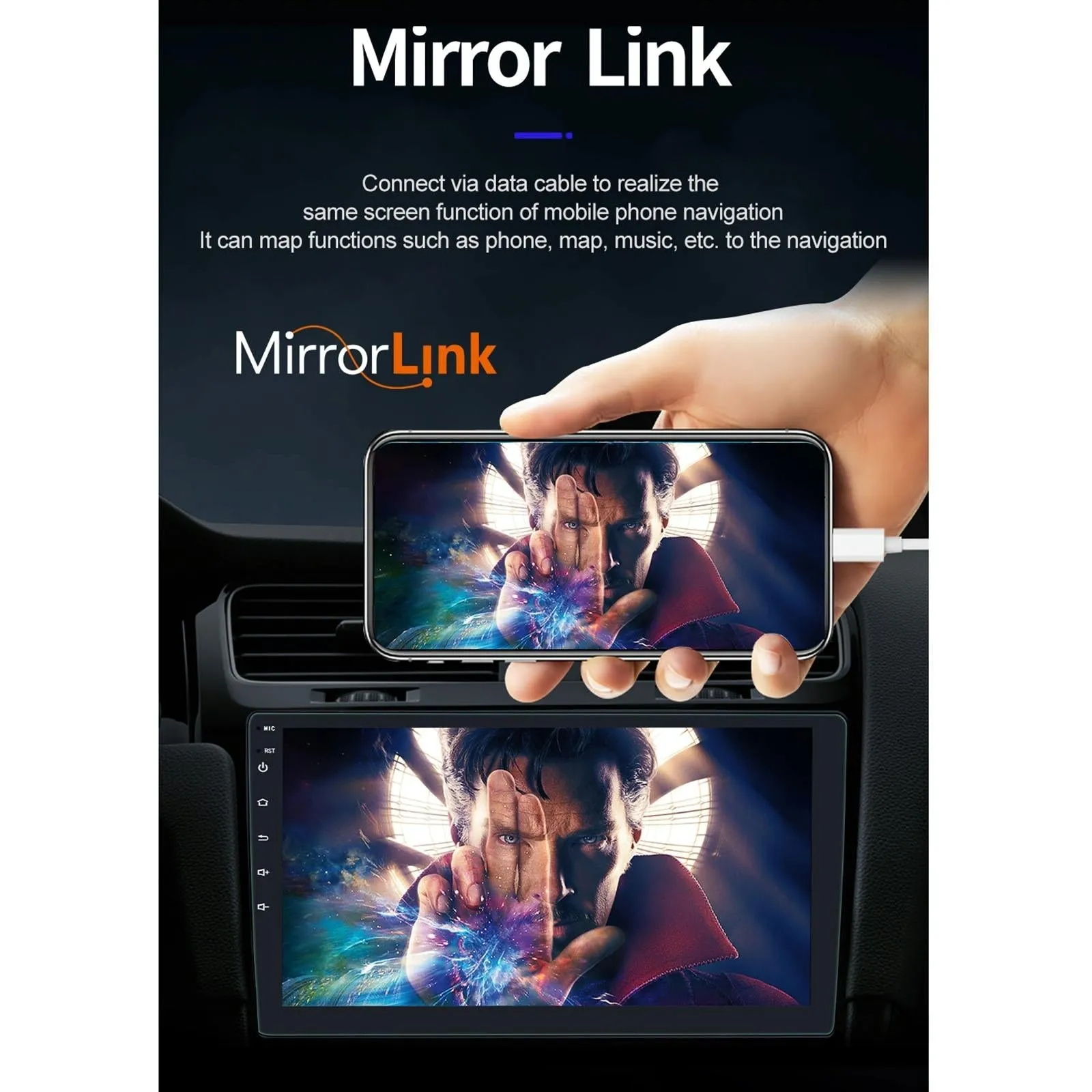 10.1 Inch Car Android Player Gps Navigation Bluetooth Touch Radio Mirror Link Fm Wifi Steering Wheel Control Standard Version   Carplay
