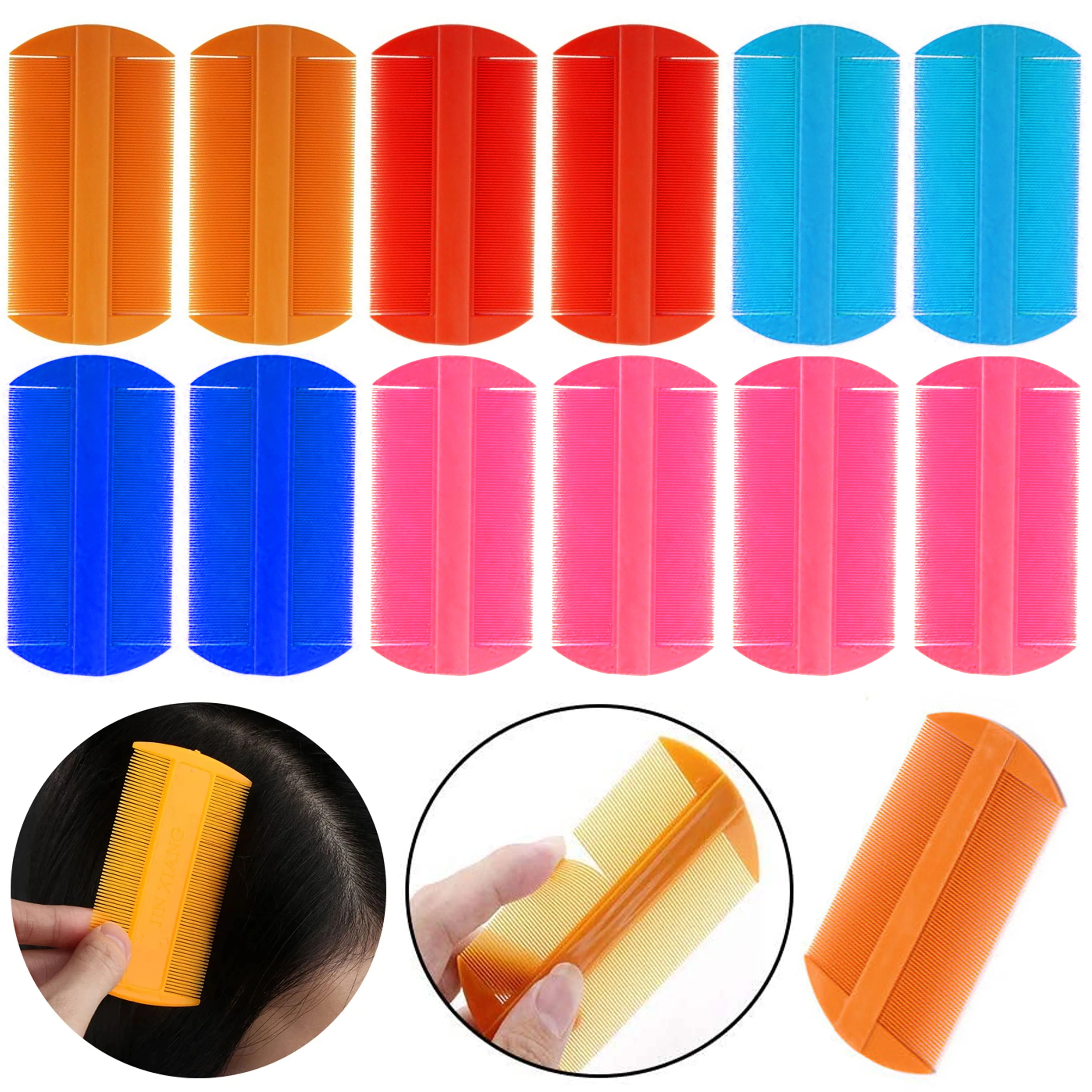 12 Double Sided Nit Combs Fine Tooth Head Lice Detection Pet Dog Cat Flea Person