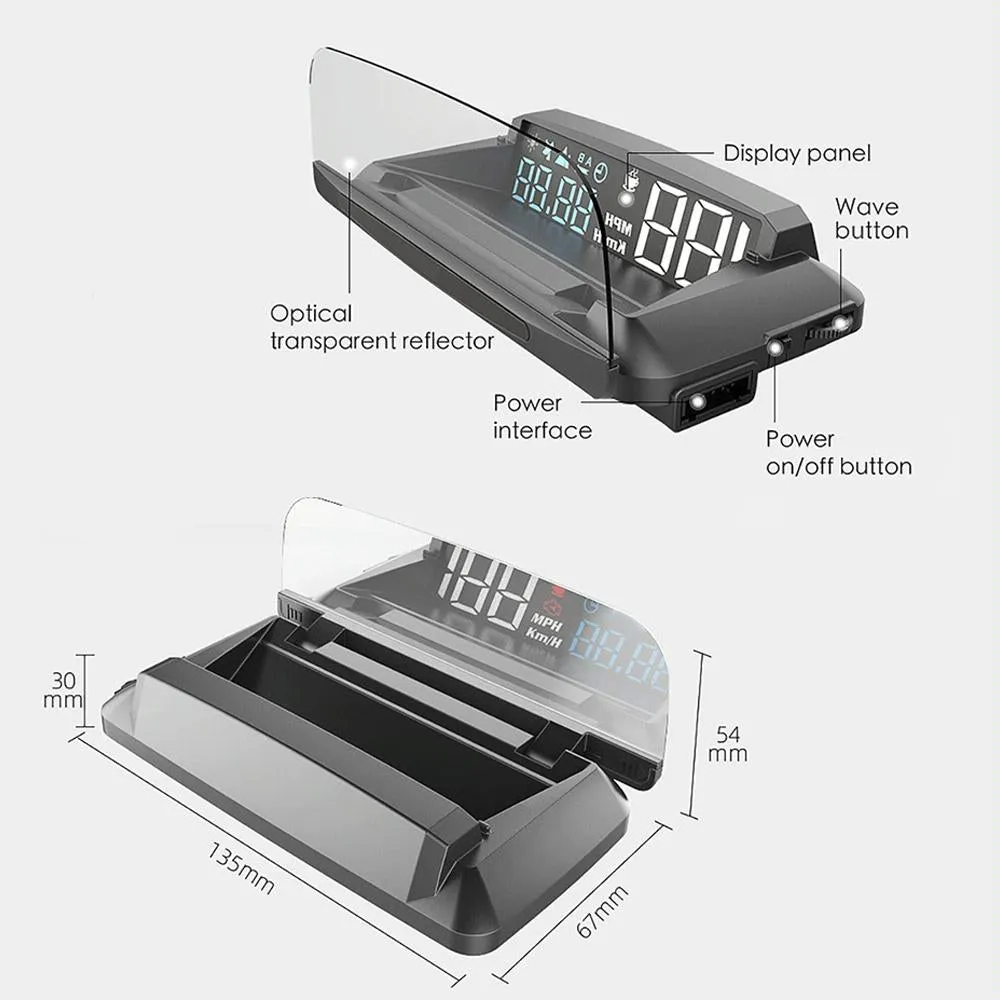 3.5 Inch Car Gps Hud Display Speed Time Distance