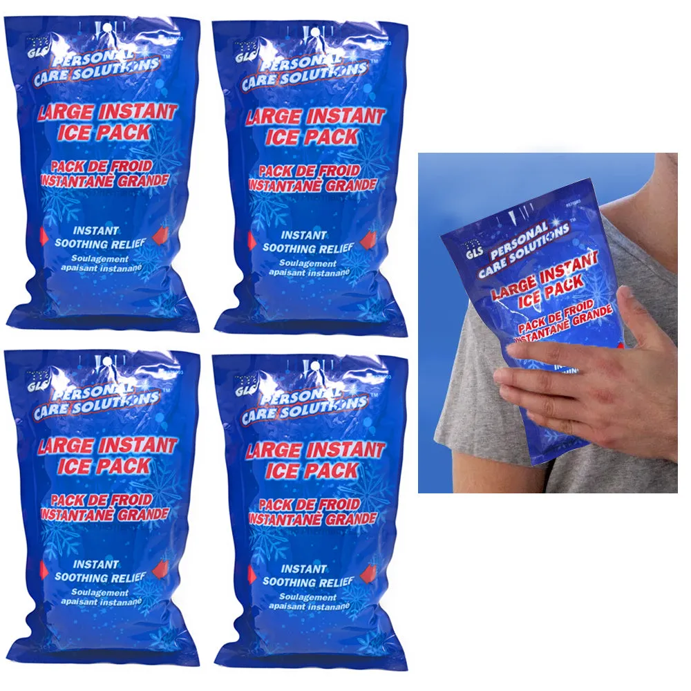 4 Instant Ice Pack Gel Cold Therapy Shoulder Injuries Sprains Muscle Joint Pain