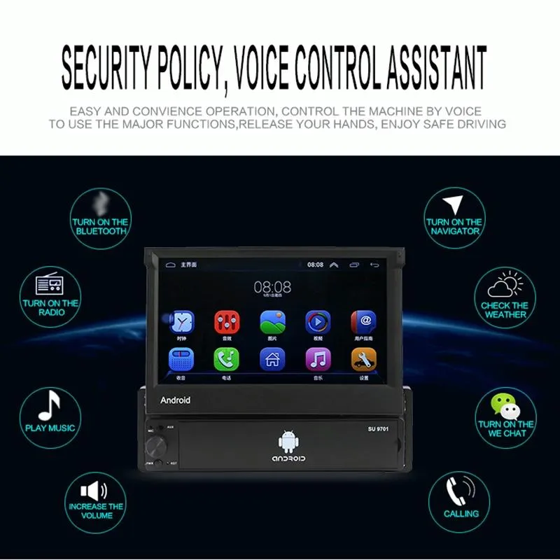 7 Inch Car Android Radio Receiver Fm / Bluetooth / Tf / Gps / Wifi 2Gb   32Gb
