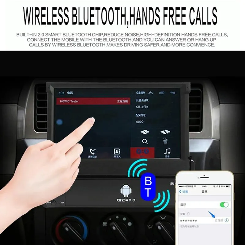 7 Inch Car Android Radio Receiver Fm / Bluetooth / Tf / Gps / Wifi 2Gb   32Gb