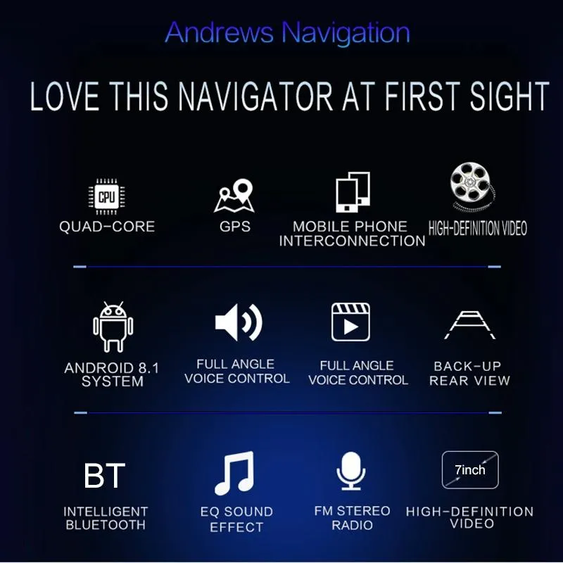 7 Inch Car Android Radio Receiver Fm / Bluetooth / Tf / Gps / Wifi 2Gb   32Gb