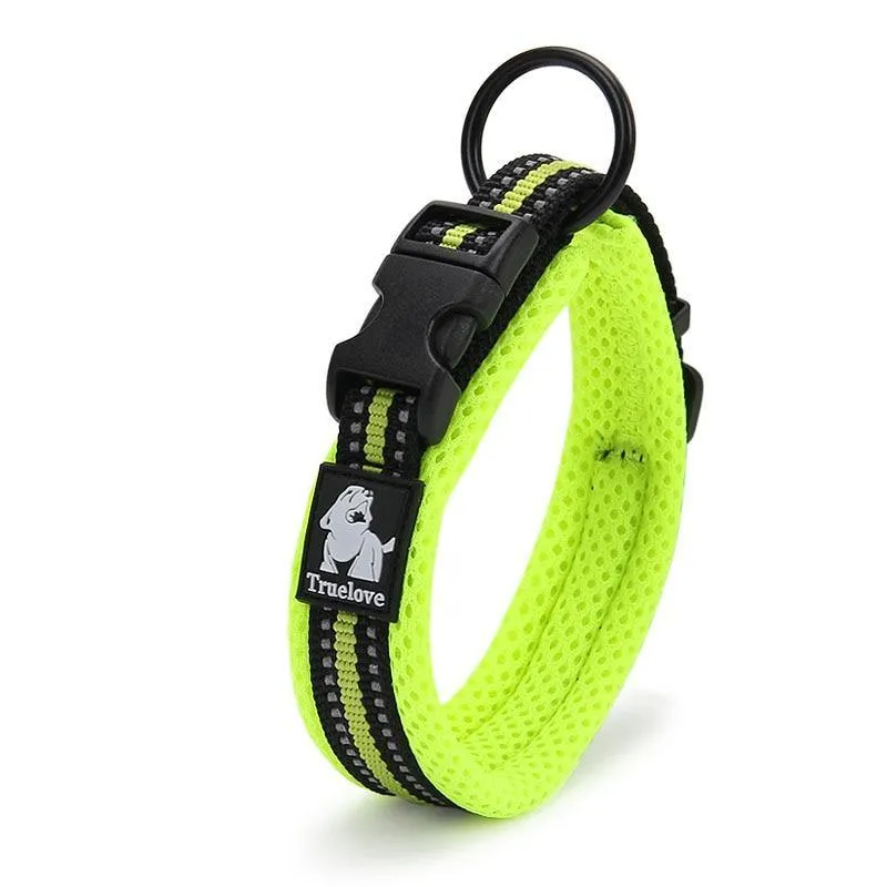 Adjustable Nylon Dog Collars with Reflective Stripes