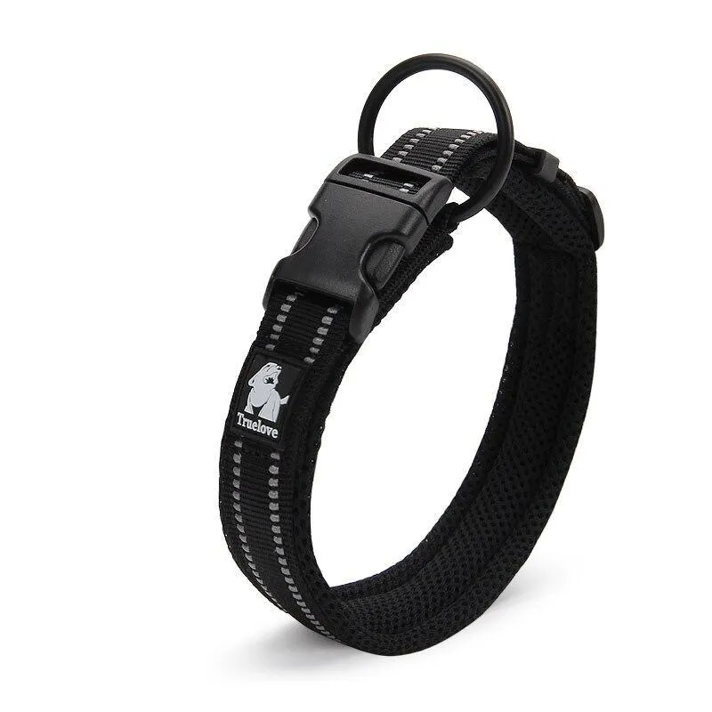 Adjustable Nylon Dog Collars with Reflective Stripes