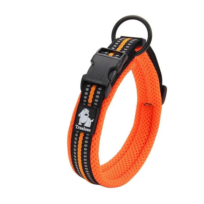 Adjustable Nylon Dog Collars with Reflective Stripes
