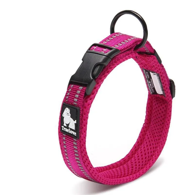 Adjustable Nylon Dog Collars with Reflective Stripes
