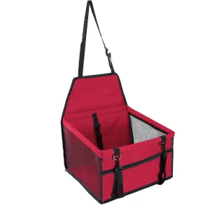 Fresh Fab Finds Dog Booster Car Seat Foldable Dog Booster Seat Pet Travel Carrier w/ Clip-on Safety Leash Zipper Storage Pocket for Small Medium Pets Up to 20Lbs