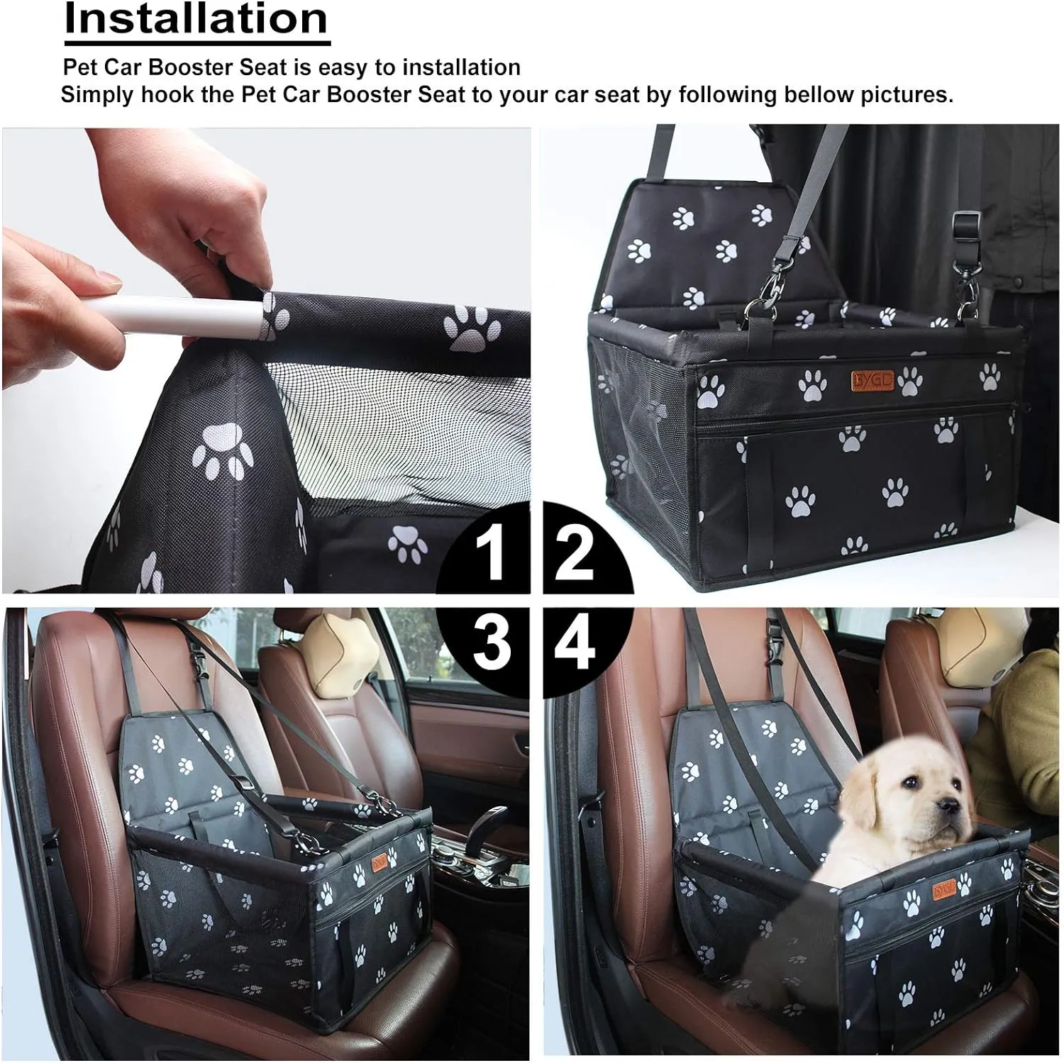 Pet Dog Booster Seat, with Upgrade Support Rod, Small and Medium Pets