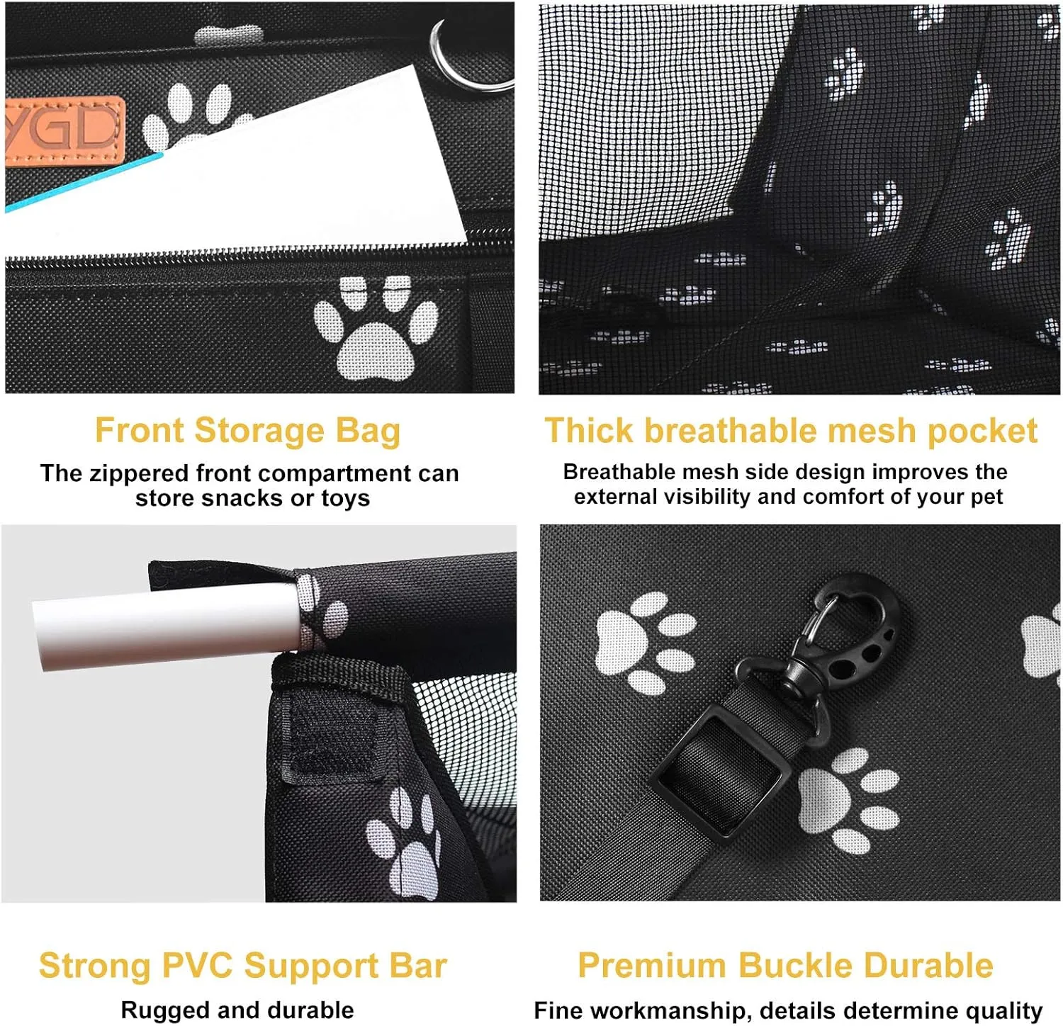 Pet Dog Booster Seat, with Upgrade Support Rod, Small and Medium Pets