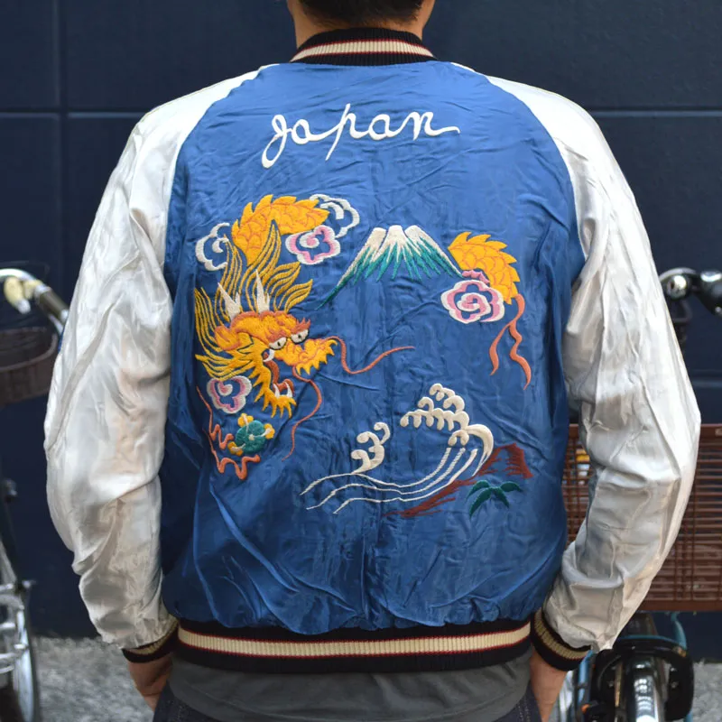 TAILOR TOYO "TT15542-119" Early 1950s Style Acetate Souvenir Jacket “JAPAN MAP” × “GOLD DRAGON”