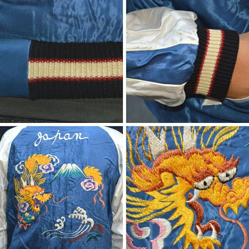TAILOR TOYO "TT15542-119" Early 1950s Style Acetate Souvenir Jacket “JAPAN MAP” × “GOLD DRAGON”