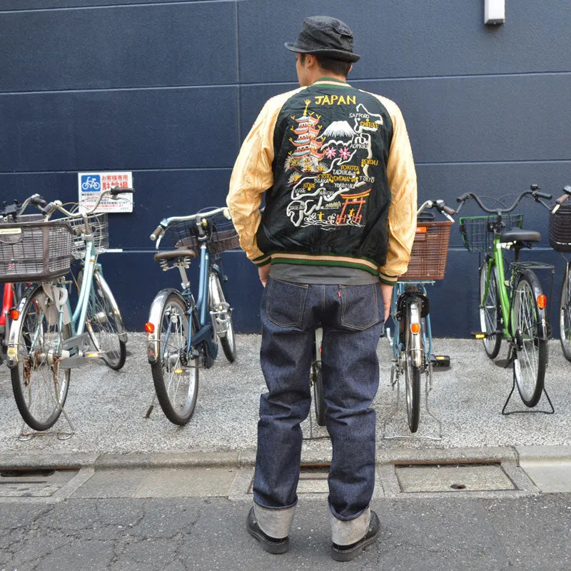 TAILOR TOYO "TT15542-119" Early 1950s Style Acetate Souvenir Jacket “JAPAN MAP” × “GOLD DRAGON”