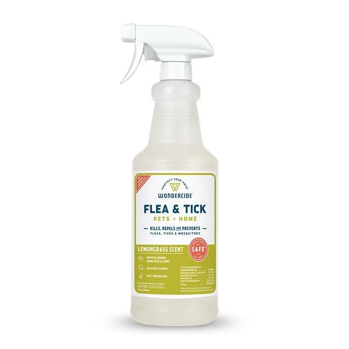 Wondercide Lemongrass Flea & Tick Spray for Pets   Home